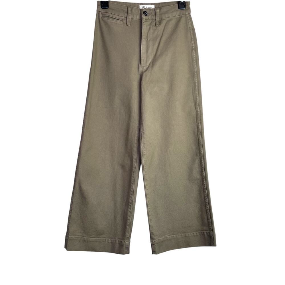 Madewell Utility Crop Wide Leg Pant High Rise in Olive Green Women's Sz. 24
